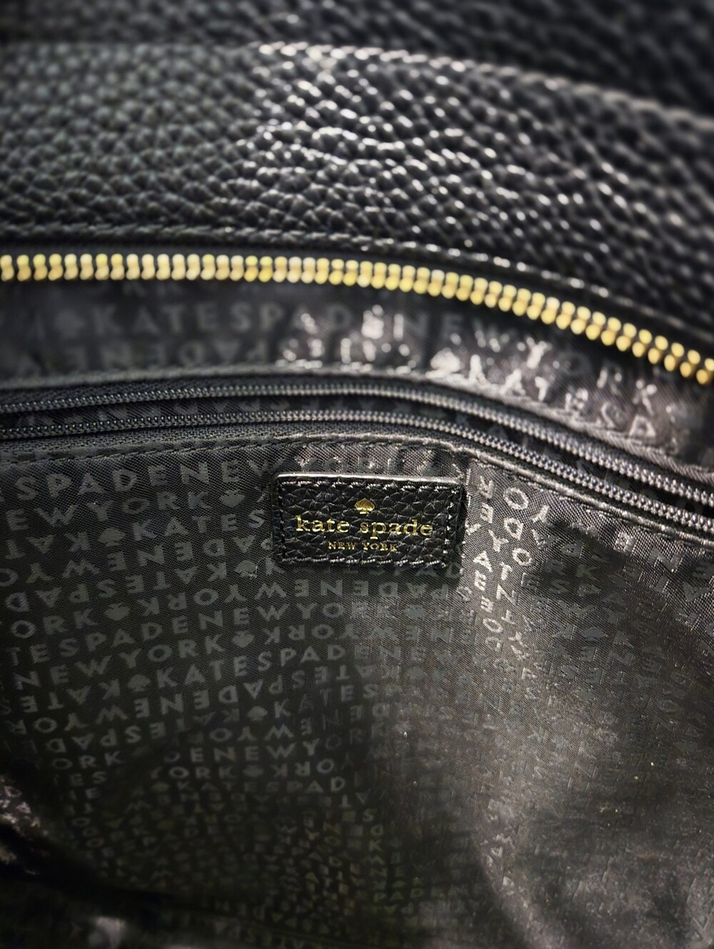 kate spade Black Pebbled Leather Tote with Tassel Zip - Picture 2 of 4